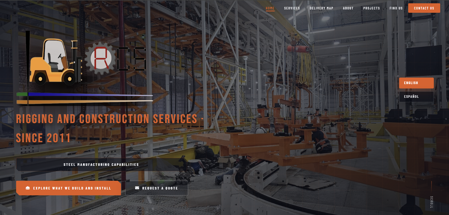 Sitio web RCS — Rigging and Construction Services